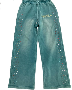 Pantalones de Pierna Ancha de Cintura Alta para Hombre con Estampado de Lunares y Cierre de Botones, Estilo Casual - Product Image 6