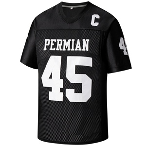 Maillot de football américain 3D en polyester 100% avec impression par sublimation, logo frontal, col en V, sans manches, grande taille, pour homme, été/automne/printemps - Product Image 1