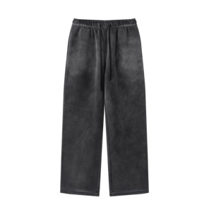 CUSTOM Men's Sporty Baggy Wide Leg <b>Trousers</b> <b>Elastic</b> <b>Waist</b> Acid Wash Breathable Eco-Friendly Polyester/Cotton Relaxed Fit - Product Image 5