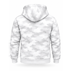 Ensemble de survêtement camouflage blanc unisexe avec sweat à capuche zippé et pantalon de jogging, tenue de sport athlétique personnalisée, vêtements décontractés pour l'entraînement - Product Image 3