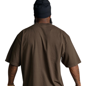 Camiseta Oversize de Cuello Redondo para Hombre, Manga Corta Ancha, Hombro Caído, Ajuste Holgado y Recto, Estilo Casual Urbano, Venta al por Mayor, Camisetas de Algodón Personalizadas - Product Image 4
