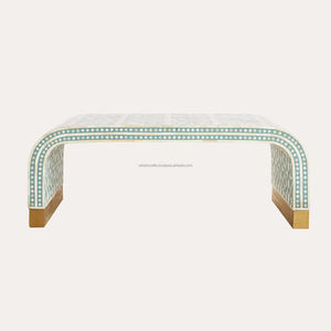 Table basse en incrustation d'os à motif géométrique artistique Meubles de maison Meubles de salon décoratifs avec incrustation complexe - Product Image 3