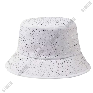 SIBRIN Custom Rhinestone Bling Glitter Diamond Bucket Hats Unisex Caps Streetwear Outdoor Festival Rave Party Hats Pack - Product Image 6