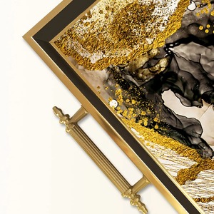 Premium Designer Serving Tray Luxury Elegant Tray Suitable For Home Kitchen Hotel Restaurant And Guest Serving Use From India - Product Image 4