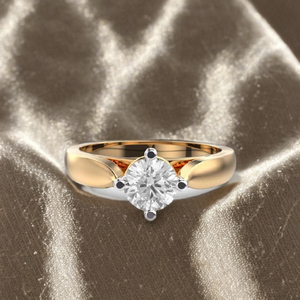 Personnalisable 0.5 Carat Brillant Solitaire Moissanite Bague de Fiançailles Or 14K 18K 4-Prong Setting pour le Luxe Certifié pour - Product Image 1