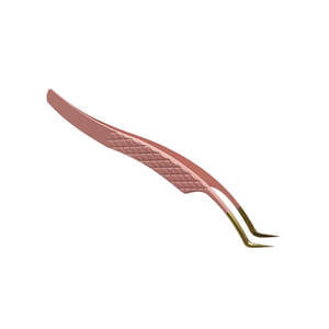 Pinces à cils en acier inoxydable de haute qualité avec embout doré, pinces à cils professionnelles à marque privée pour cils classiques - Product Image 4