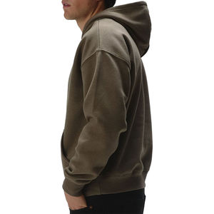 Sweat à capuche lourd de qualité supérieure pour homme, coupe classique, avec logo personnalisé brodé sur le devant, doublure en coton, polyester, élasthanne et laine - Product Image 3