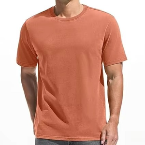 T-shirt Homme Premium 100% Coton Teint en Pièce - Orange Brûlé Effet Vintage Streetwear - Personnalisable avec Logo, Taille Unique, Grande Taille, Entraînement - Product Image 1