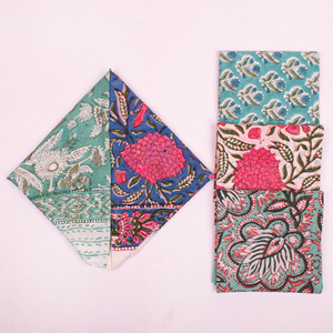Pañuelo Cuadrado con Estampado a Mano de Jaipur, Diseño Floral Rústico, para Cubrir el Cabello, para Mujer, Accesorio de Estilo Vintage - Product Image 4