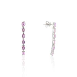 Boucles d'oreilles pendantes en or rose 18 carats avec rubis et perles, style religieux tendance, cadeau - Product Image 2