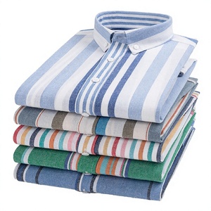Wholesale Custom Cotton <b>Men's</b> XL <b>Shirts</b>-Single Breasted Spring Casual <b>Shirts</b> Striped Pattern Long Sleeve - Product Image 4