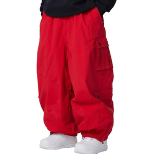 Waterproof Insulated Polyester/Nylon 10,000mm Baggy Ski Pants Wide Leg Snowboard <b>Trousers</b> Elastic Cuff Cargo Pocket Winter Wear - Product Image 4