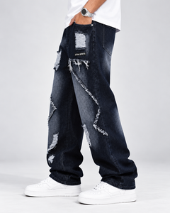 Jeans larges déchirés pour hommes Eftah Sports, style hip-hop, coupe ample, prix abordable, conception personnalisée OEM, prix de gros - Product Image 2