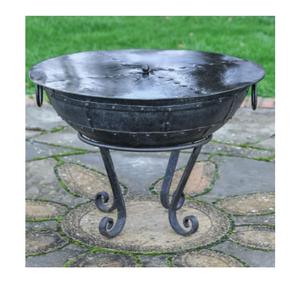 Brasero de metal con acabado plateado, braseros para leña para exteriores, para jugar al póker y con cubierta redonda impermeable, brasero para exteriores - Product Image 4