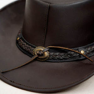 Sombrero de Vaquero de Cuero Marrón Genuino para Hombre, Unisex, Casual, Ajustable, Ligero, para las Cuatro Estaciones 2025 - Product Image 5