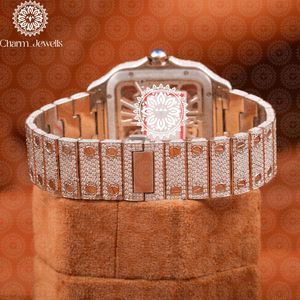 Montre mécanique de luxe pour homme Charm Jewells, boîtier carré en acier inoxydable 40 mm, cadran analogique, verre saphir, fermoir papillon, 10 bars - Product Image 2