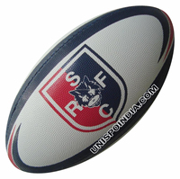 Mini ballons de rugby promotionnels avec logo, écologiques, en caoutchouc SYN, taille 21 cm