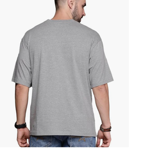 T-shirt décontracté en coton épais pour homme, coupe oversize à épaules tombantes, personnalisable avec logo, col rond, vente en gros depuis le Bangladesh - Product Image 4