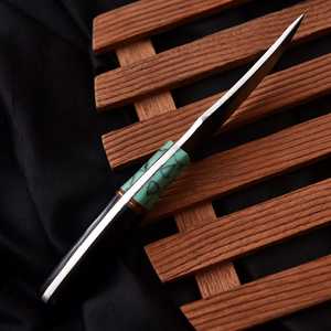 Custom Handmade Damascus Steel Skinner Point <b>Knife</b> Art Blade 0.7mm Thickness OEM Support - Product Image 2