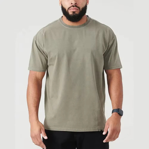Custom OEM High Quality Custom 100% Cotton Blank <b>T</b>-<b>shirt</b> Crewneck Trend Oversize Men's <b>Heavy</b> <b>T</b>-<b>shirt</b> Stock - Product Image 4