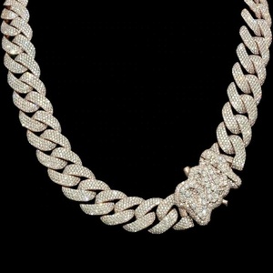 Wholesale Hip Hop Custom <b>Name</b> Cuban Link <b>Chain</b> Lab Moissanite Iced Necklace Gold Plated IGI Certified Gift for Women Men - Product Image 2