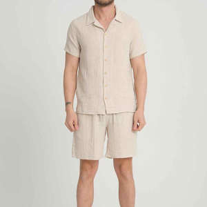 Ensemble Polo et Short Homme de Haute Qualité – Personnalisé pour l'Été – T-shirt Polo et Short Entièrement Boutonnés Couleur Unie Manches Courtes - Product Image 1