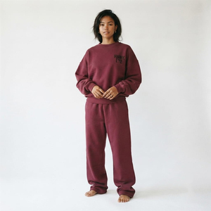 Conjunto Deportivo Personalizado al por Mayor para Mujer, Sudadera de Cuello Redondo y Pantalones Jogger, Felpa de Algodón, Estilo Casual Holgado, Marca Privada Personalizada - Product Image 5