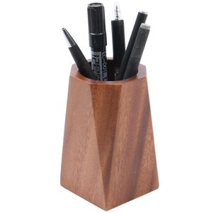 Hot Selling Rectangle Stationery Organize Pen Holder <b>Mini</b> Table Wooden Pen Holder for <b>Desk</b> Storage - Product Image 3
