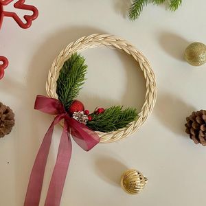 Rattan christmas wreath wholesale price Vietnam handicrafts best quality hand woven wreaths - Product Image 6