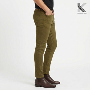 Custom 285gsm Combed Cotton Spandex Twill <b>Men</b> Pants 97 Cotton 3 <b>Stretch</b> <b>Men</b> Trousers Chino Pants and Work Jackets - Product Image 4