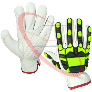 Gants de conduite à percussion en cuir de chèvre gants de travail anti-chocs TPR Keystone pouce gants de sécurité Schlaghandschuhe vente en gros - Product Image 1