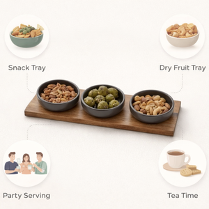 ถาดเสิร์ฟไม้ธรรมชาติทำมือ ขนาด 10”x5.5” |   ถาดไม้สไตล์เรียบง่ายสำหรับชา กาแฟ ขนม ของว่าง ตกแต่งเคาน์เตอร์ครัวและโต๊ะกาแฟ - Product Image 5