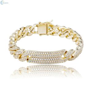 VVS1 Lab Grown Diamond <b>Iced</b> <b>Out</b> Luxury Bracelet Hip Hop Style Cuban Bracelet Unisex Silver Trendy Rapper Bracelet For Him - Product Image 3