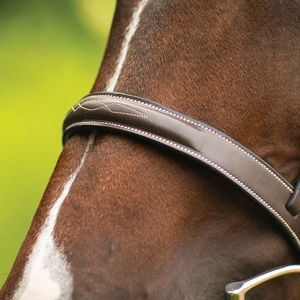Bridon en cuir orange et noir, réglable, cousu, personnalisé, équipement d'équitation de marque avec emballage sur mesure - Product Image 5