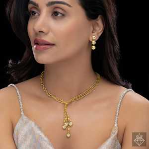 Ensemble de bijoux de mode PRAO Collier en cristal anti-ternissement avec boucles d'oreilles élégant et luxueux - Product Image 4