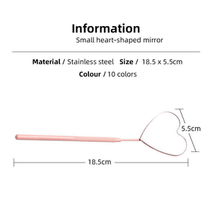Miroir à cils en acier inoxydable au design charmant, en forme de cœur, miroir électro-plaqué pour extensions de cils - Product Image 4
