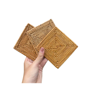 Plateau en rotin style vintage, plateau décoratif en rotin style INS, plateau en rotin incrusté style bohème chic, plateau coquillages style côtier 30cm - Product Image 6