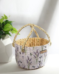 Cesta redonda de mimbre tejida a mano para frutas, cesta de almacenamiento hecha a mano, venta al por mayor, ecológica, hecha en Vietnam - Product Image 5