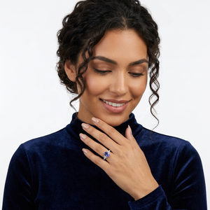 Custom S925 Sterling Silver Rhodium Plated 4-Layer <b>Gold</b> Quality Classic Oval Shape Zircon Women's Lab Created <b>Cocktail</b> <b>Ring</b> for - Product Image 6