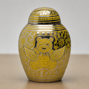 Urne funéraire bleue pour bébé en forme d'ours en peluche pour les cendres humaines de bébé - Product Image 3