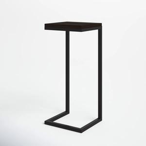 Mesa Auxiliar Contemporánea en Forma de C con Base Cuadrada Compacta y Diseño que Ahorra Espacio, Ideal como Mesa Auxiliar para Sofá o Bar - Product Image 2