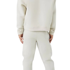 Ensemble de survêtement pour homme, couleur unie, à capuche, manches longues, sweat-shirt et pantalon décontractés, respirant, 100% coton, poids moyen, vêtements d'automne - Product Image 5
