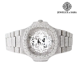 Montre Hip Hop en Moissanite et Diamants avec Finition en Acier Inoxydable de Luxe pour Influenceurs et Performers de la Mode Streetwear – En Vente - Product Image 1