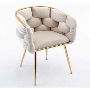 Fauteuil individuel moderne de luxe en velours pour chambre à coucher, idéal pour la détente, comme tabouret de coiffeuse ou table de manucure - Product Image 4