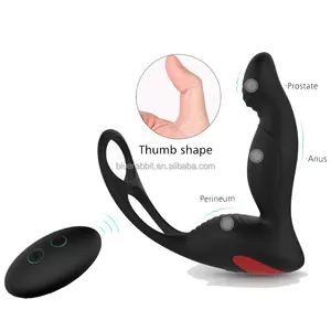 Tuyến tiền liệt Massager hậu môn Vibrator bán buôn thrusting rung với Vòng dương vật hậu môn cắm quan hệ tình dục đồ chơi P thể thao Massager cho nam giới