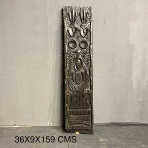 Panneau mural en bois sculpté à la main, style tribal Naga indien, décoration architecturale antique rustique pour hôtel, assortiment varié, 1 conteneur - Product Image 5