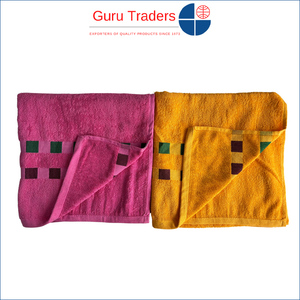 Worldwide Exporter of Polycotton Bath Towels Soft and Comfortable with Antimicrobial <b>Border</b> Design Long Lasting for Home Use - Product Image 2