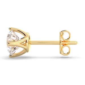 REYES Pendientes de tuerca con cierre de rosca de oro macizo de 14 quilates de alta calidad con moissanita certificada GRA para mujer, regalo clásico de boda, joyería fina - Product Image 3