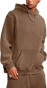 Sweat-shirt à capuche surdimensionné en polaire de couleur unie, parfait pour les voyages, les activités de plein air et les tenues d'hiver au quotidien - Product Image 2