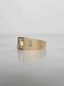 14K Yellow Gold Custom Initial Letter A Moissanite Signet <b>Ring</b> VVS1 D Color Personalized <b>Name</b> <b>Ring</b> for Men Women - Product Image 5